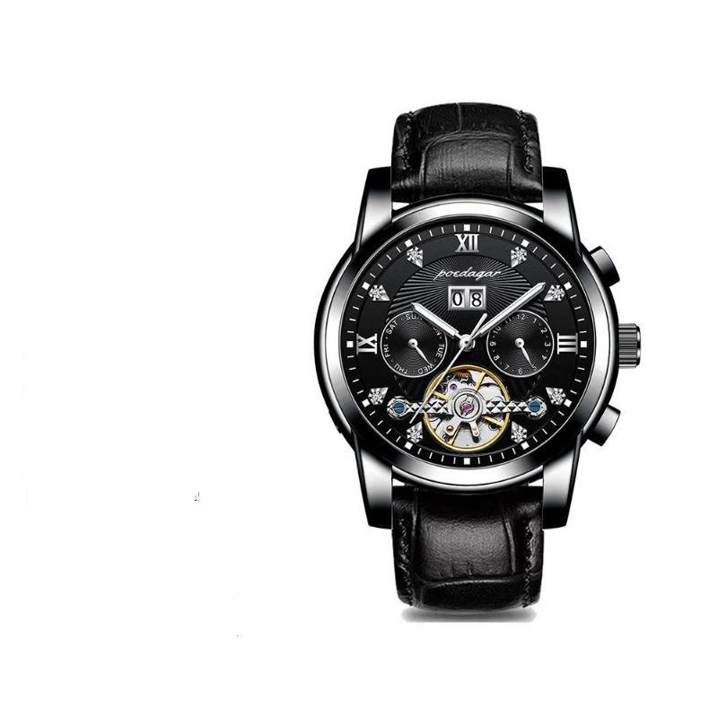 Top Brand New Men's Watch Automatic Mechanical Watch Tourbillon Waterproof Luminous Calendar Watch