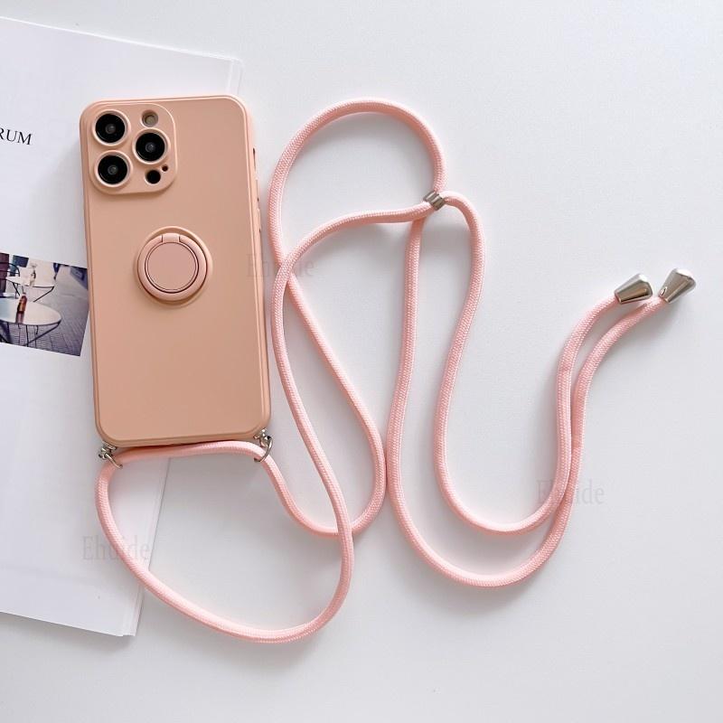 Ring Holder Strap Case For Samsung Galaxy S24 S23 S22 Ultra S21 Plus S20 FE A54 A34 A14 Crossbody Cord Lanyard Magnetic Cover