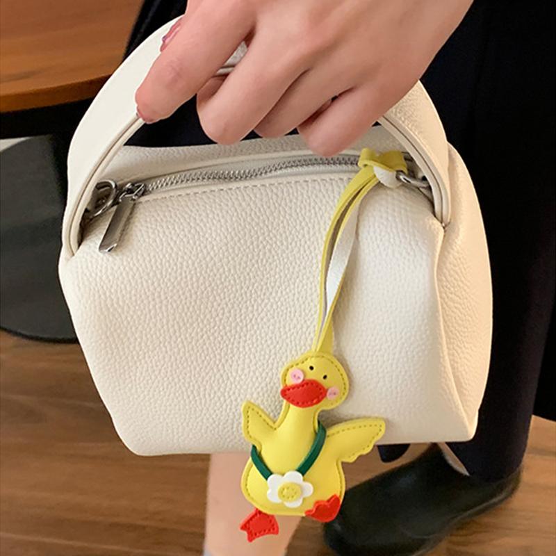 Cute Cartoon Duck Bag Charm High Quality Cute Leather Charm Bag Keyring Backpack Decoration Accessories Gifts