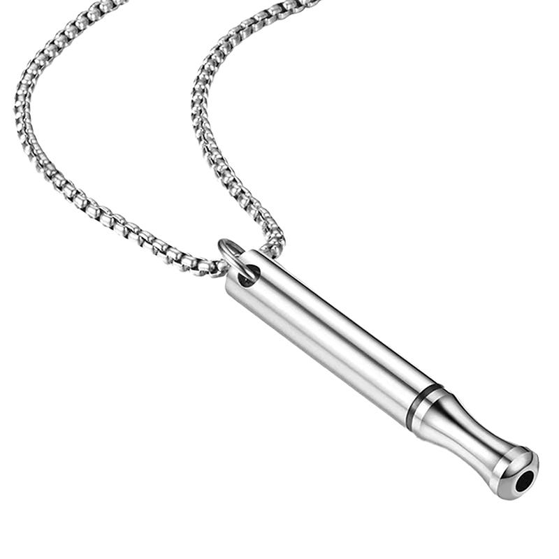 Stainless Steel Mindfulness Breathing Necklace For Women Men Relief Anxiety Pendant Stress Panic Attack Relief Meditation Tool