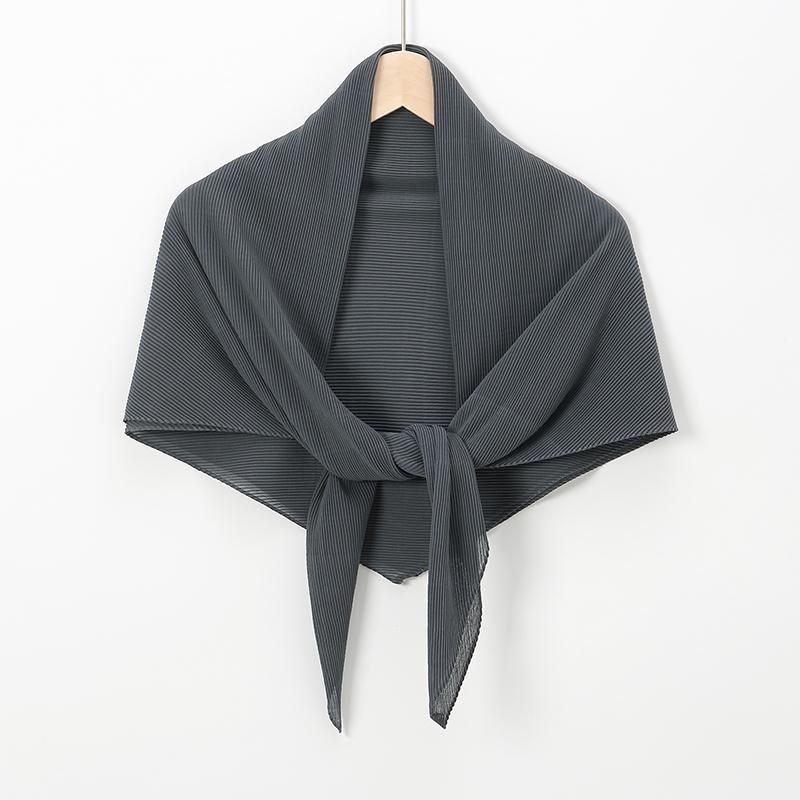 Pleated Square Scarf For Women Muslim Chiffon Hijabs Shawl Solid Crinkle Headscarf Wraps Islamic Turban Headband Bandana Foulard