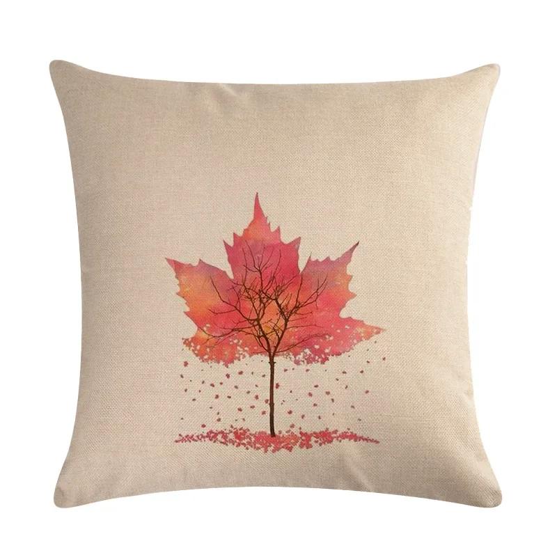 Dandelion Linen Pillowcase Sofa Car Waist Cushion Cover Home Soft Room Gift Printed On One Side 45*45Cm