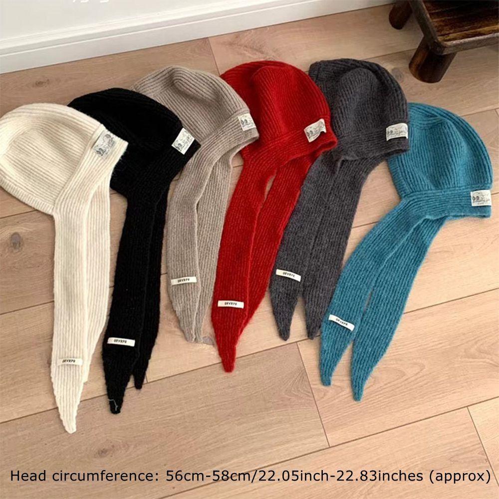 Creative Gift Casual Knitted Beanies Cap Portable Y2K Style Beret Cap Warm Solid Color Balaclava Cap Women