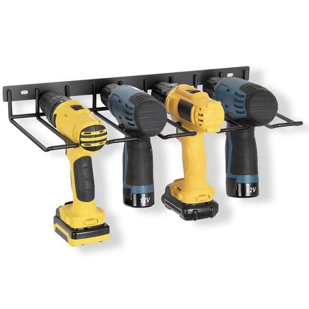 Iron Floating Tool Shelf Black Electric Drill Tools Shelf  Workshop Garage