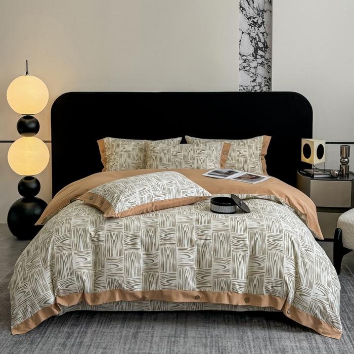 High-End Abraded 4Pcs Set Of Pure Cotton Thickened Light Luxury Cotton Super Soft Bedding Direct Sales