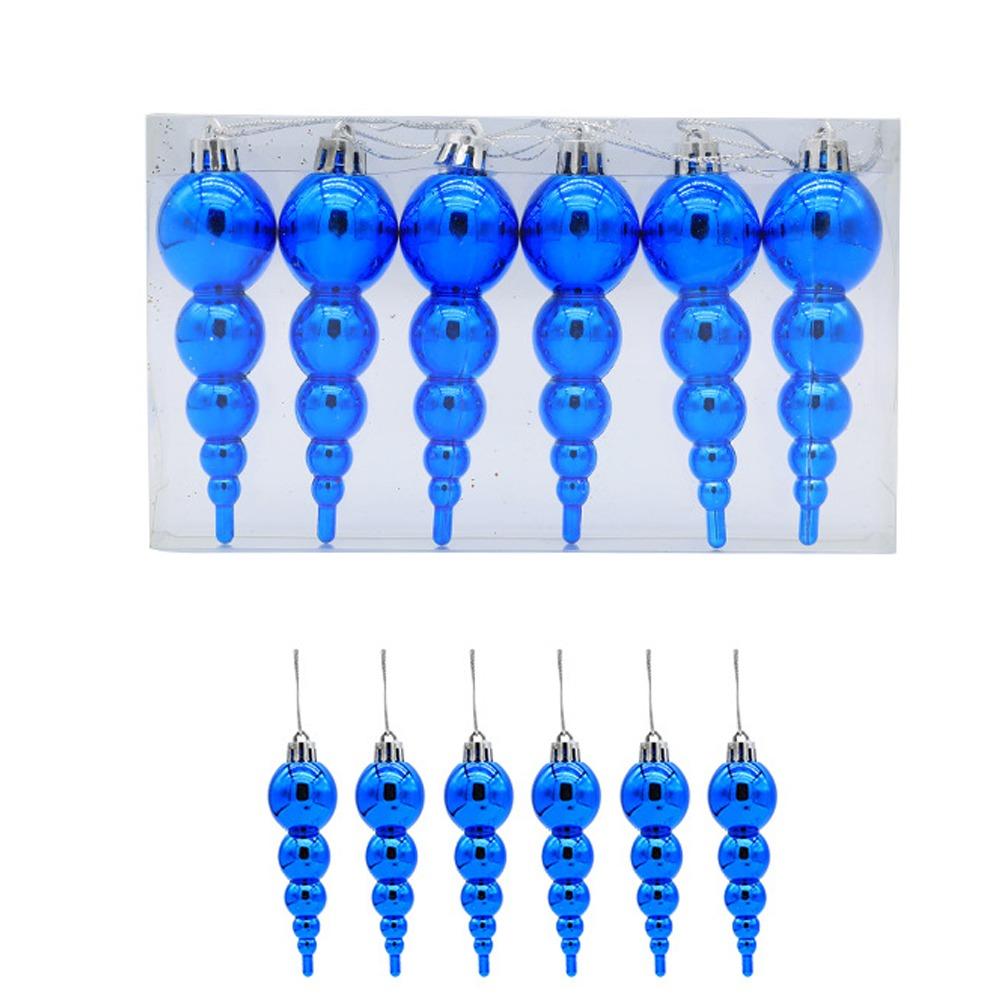 6pcs Painted Christmas Gourd String Pendant Reusable Xmas Tree Ornaments  Wedding Party
