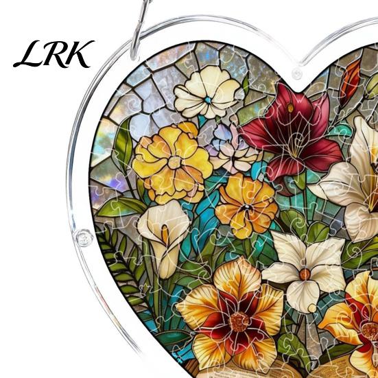 Healing Light Shadow Decor Suncatcher Puzzle Pendant, Durable Acrylic Window Hanging, with 3D Wavy Book Style Hanging Pattern, Stained Glass