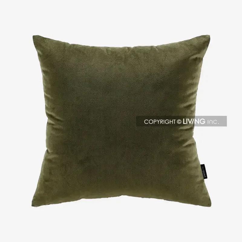 

Оливковая темно-зеленая подушка цвета мха, бархатная легкая роскошная подушка высокой ценности для дивана, гостиной, винтажная подушка для изголовья кровати 40x40cm