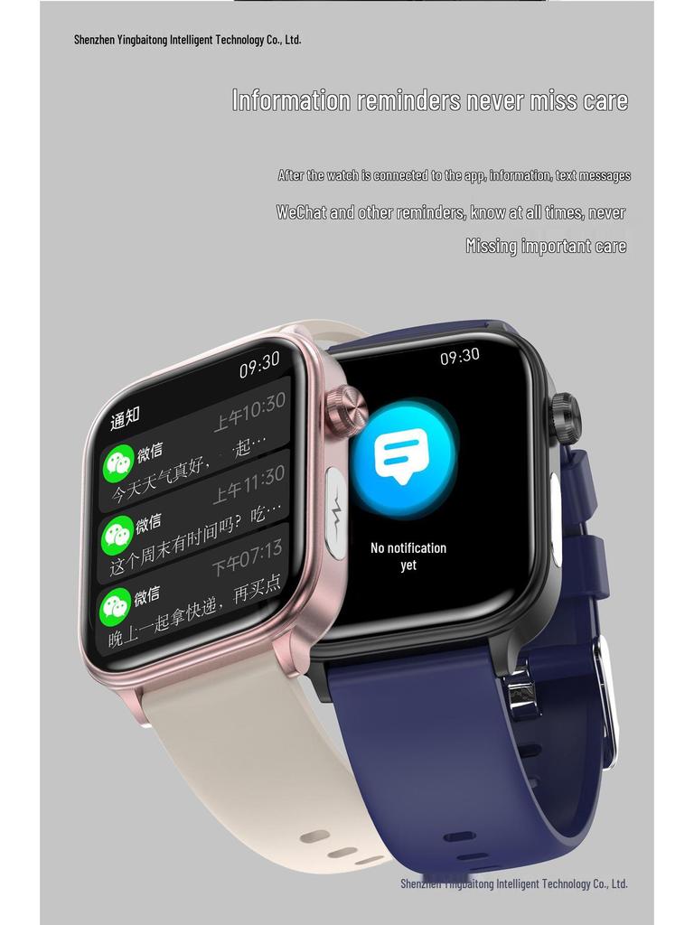 ET570 Bluetooth Smartwatch 2024: ECG, Body Temp, Heart Rate, Blood Pressure, Multi-Sport Features