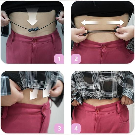 4 bucăți Crop Band ajustabile Crop Top Tuck Bands DIY Elastic Tuck Band pentru îmbrăcarea hainelor de tricouri de pulover