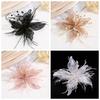 Vintage Sequin Lace Feather Hair Clip Mesh Beads Flower Hairpin Headwear Edge Clip Bridal Wedding Headwear Girl/Women
