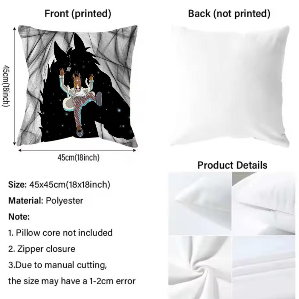 B-Bojack Horseman Cushion Cover Comfortable Reversible Pillow Cover Ideal For Car Sofa Bedroom & Beyond