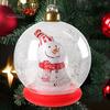 24" Inflatable Christmas Ball with LED Light Outdoor Blow Up PVC Ball Decorations with Santa/Reindeer/Snowman Figurine for Yard Pool Garden Decor