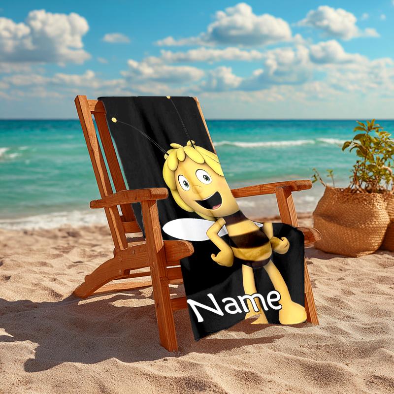 Personalized Customized Proof Beach Towel with Maya the Bee Pattern - Soft, Absorbent,quick-drying,perfect Swimming,camping&bathing