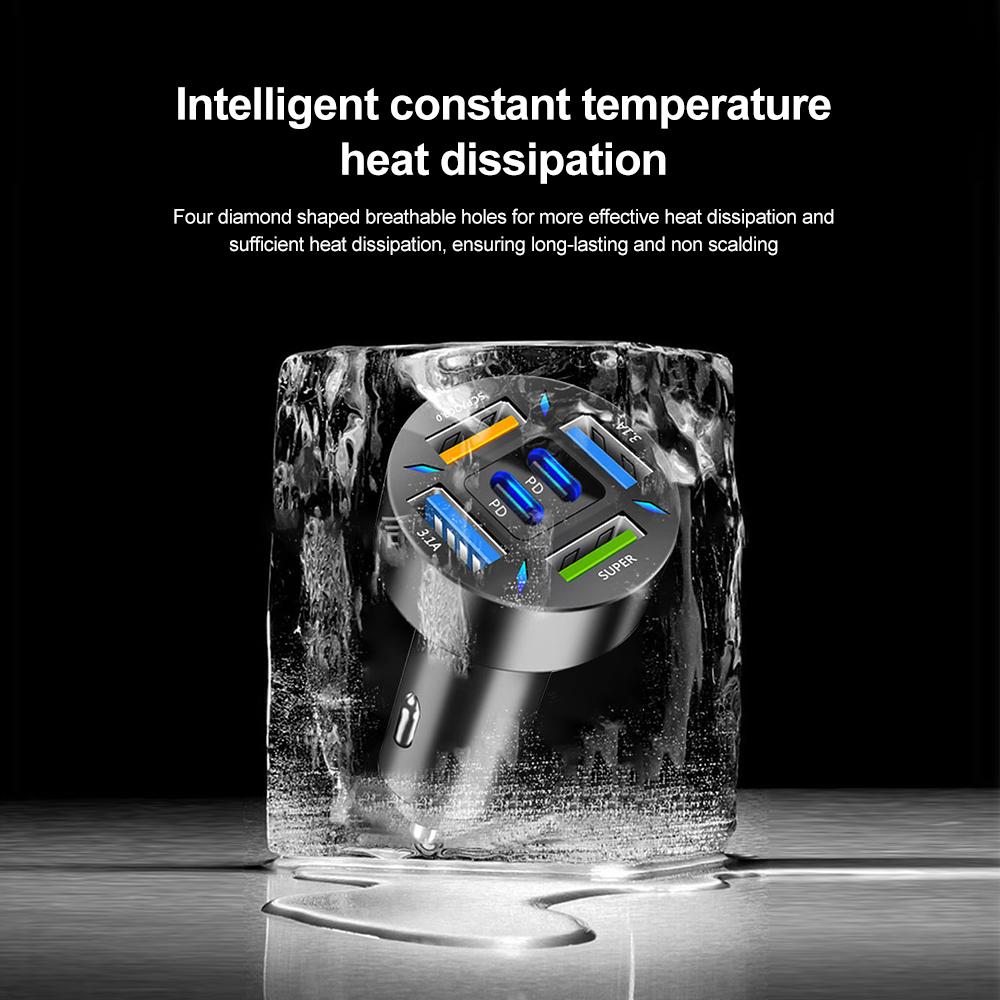 66W USB Car Charger Quick Charge Pd Qc3.0 Socket Power Adapter Intelligent Constant Temperature for Iphone 11 12 Samsung Xiaomi