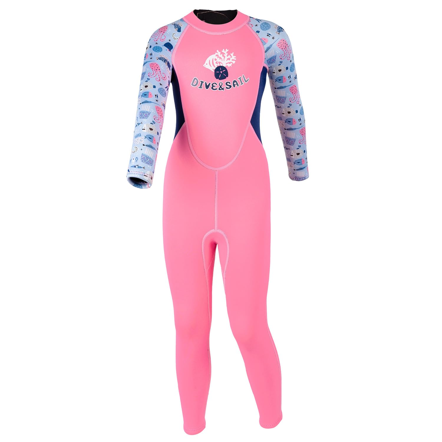 

Полный детский гидрокостюм размера L, толщина 2,5 мм, джерси, молния сзади, теплый, для серфинга, SUP, дайвинга, сноркелинга, розовый