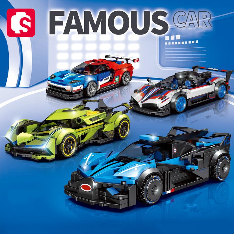 Non-Toxic Sembo Famous Car Series Sports Car Assemblage Building Blocks Kits Racing Vehicle Model Bricks Kids Toys For Children Christmas Gift