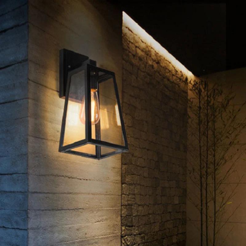 Retro Outdoor Waterproof Wall Lamps Lampshade with Iron Acrylic Minimalist Outdoor Corridor Corridor Light E27 Screw Wall Light