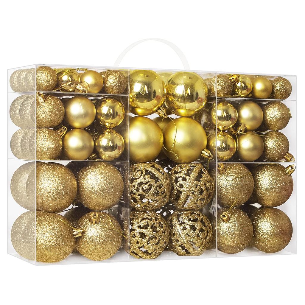 AKEIE Luxury Set of 100 Christmas Includes 10 Varieties of Christmas Perfect for Christmas Tree Christmas and Stylish Christmas Decorations for