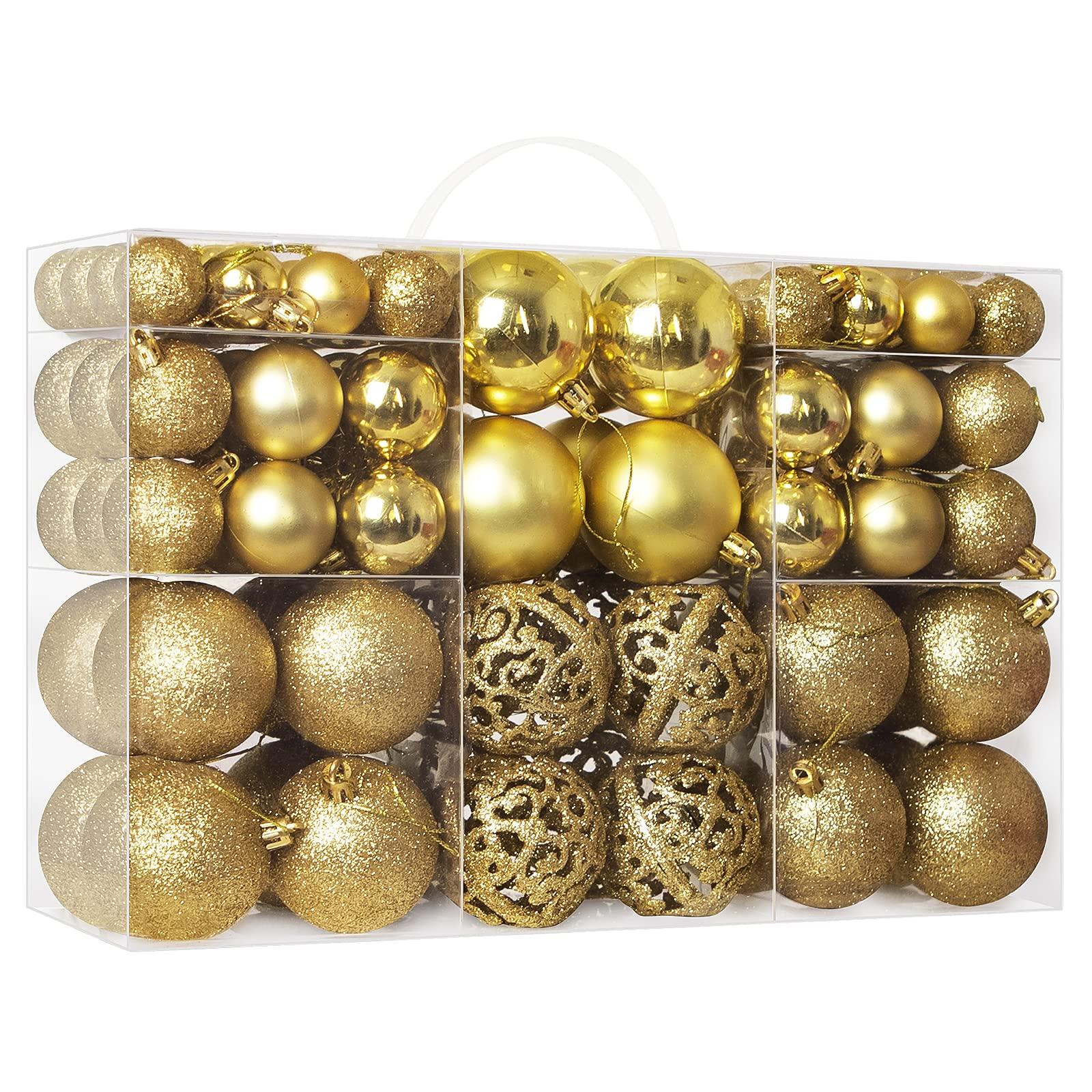 

AKEIE Luxury Set of 100 Christmas Includes 10 Varieties of Christmas Perfect for Christmas Tree Christmas and Stylish Christmas Decorations for золотой