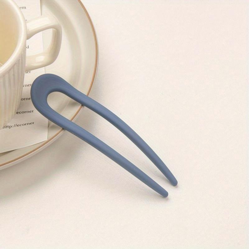 Fashion Candy Color Hair Sticks for Women Shell Hair Clip Pins 1pcs Minimalist U Shape Girls Hairpins Hair Bun Maker Headwear