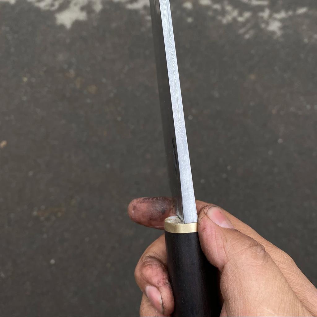 8.3 Inch Deba Knife Double-edged Blade Handmade Damascus Steel Chef Chopper Fish Cleaver Kitchen Knives Meat And Poultry Tools