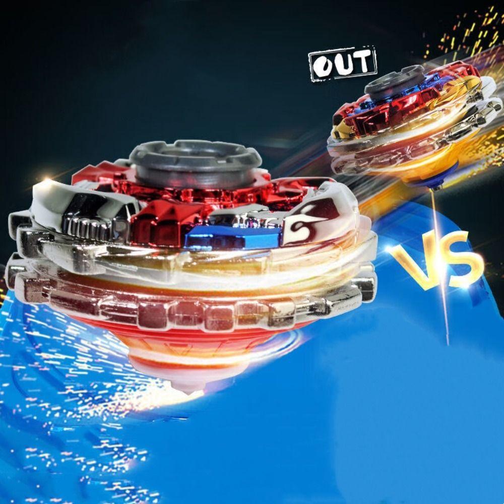 Con lanzador giroscopio juguetes de doble capa peonza juguetes al aire libre juguete giroscópico de metal niños niñas