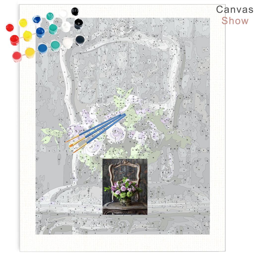 RUOPOTY DIY Frame Painting By Numbers Flower Acrylic On Canvas Wall Art Picture By Numbers For Living Room