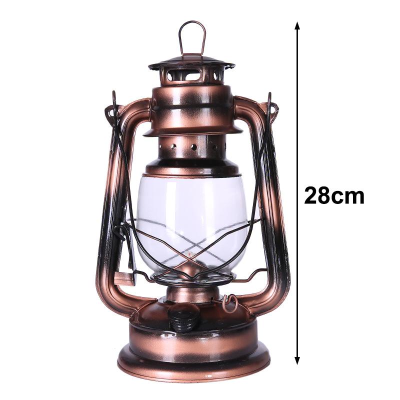 1Pc 25Cm Bronze Kerosene Lamp Retro Horse Lamp Camping Lamp Outdoor Tent Lamp Emergency Camping Portable Hanging Lamp