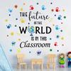 Bunte Palmenmuster Aufmunternde Text Wandaufkleber für Klassenzimmer Kinderzimmer Dekoration Wanddeko Wohnzimmer Heimdekoration