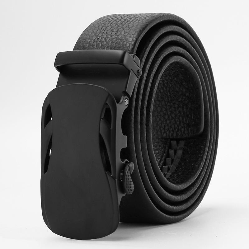 New Style Lace Covered Lychee Patterned Belt  Men's Automatic Buckle Business and Casual Belt