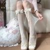 Lace Lace Bow Socks Spring Summer Thin Lolita Streamer Long Tube Girls Calf Love Medium Tube Socks