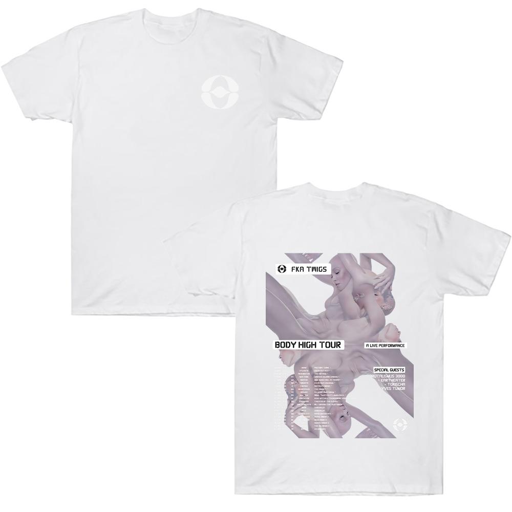 T-shirt FKA Twigs Body High Tour Pattern Estetico Harajuku T-shirt in Cotone Estiva Uomo Donna Manica Corta Casual Streetwear