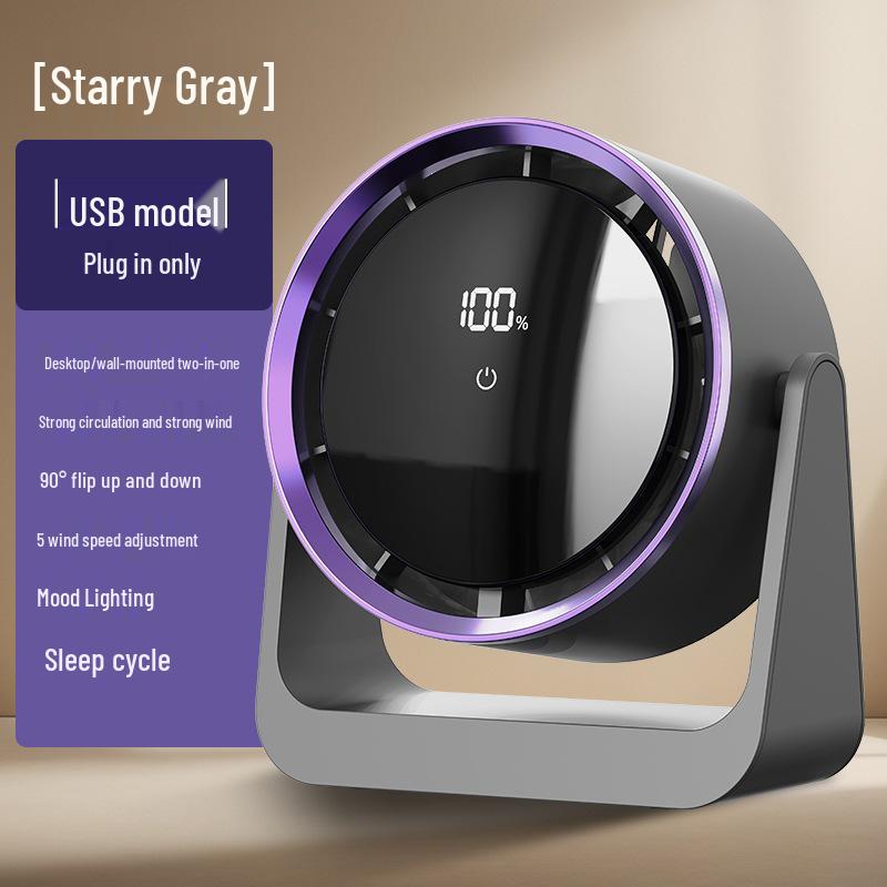Viral Model Mini Night Light Electric Fan: Household Office Desktop USB Desk Lamp Fan F7 Circulating Fan