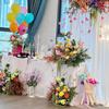 Dopamine Wedding Aisle Flowers: Monet Garden Style, Soft Decorative Flower Strip, Colorful Display.