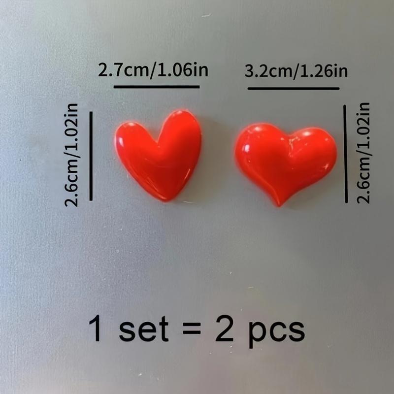 2er Set Herzförmige ABS Kühlschrankmagnete - Perfekt für Heimdeko & Valentinstagsgeschenk, Magnete für Kühlschrank