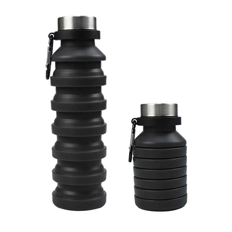 550ml Collapsible Water Bottle Cup, Reusable BPA-free Silicone Collapsible Water Bottle, Suitable for Hiking In Travel Gym