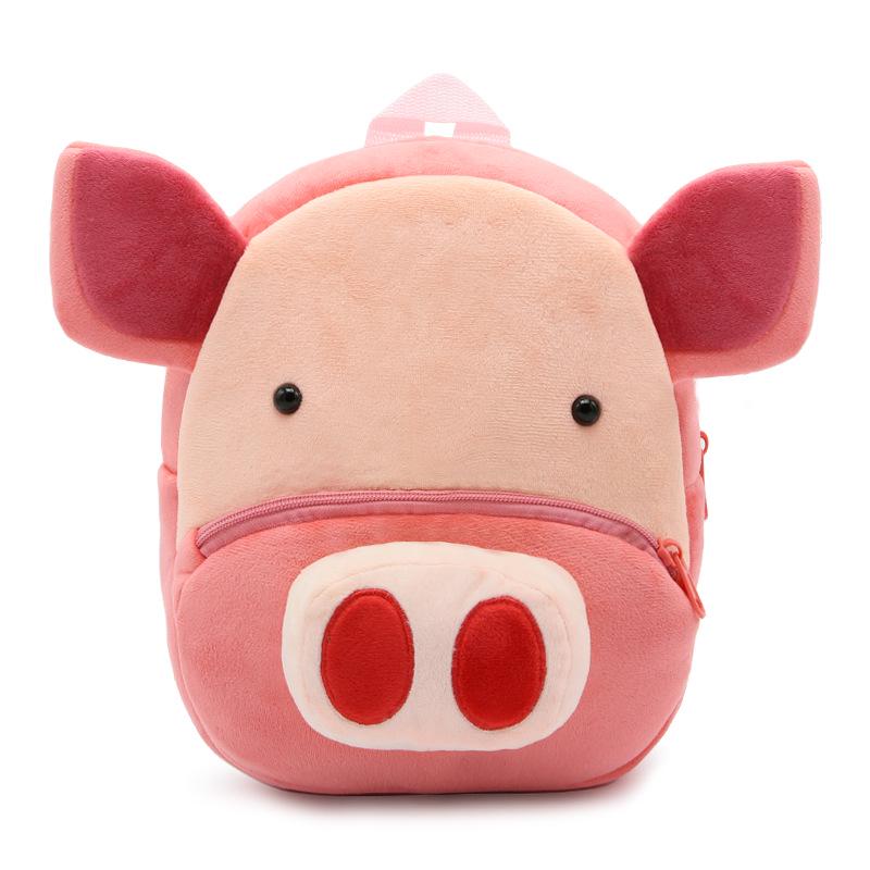 Süße Zoo Kinder Schultasche Rucksack Plüschrucksack Tier Schwein Frühkindliche Bildung Lastenreduzierung Lastenreduzierungsbeutel
