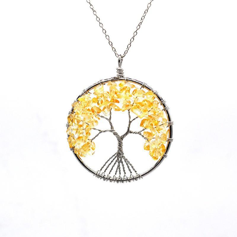 Natural Gravel Tree Of Life Necklace, Fortune Tree Root Necklace N138