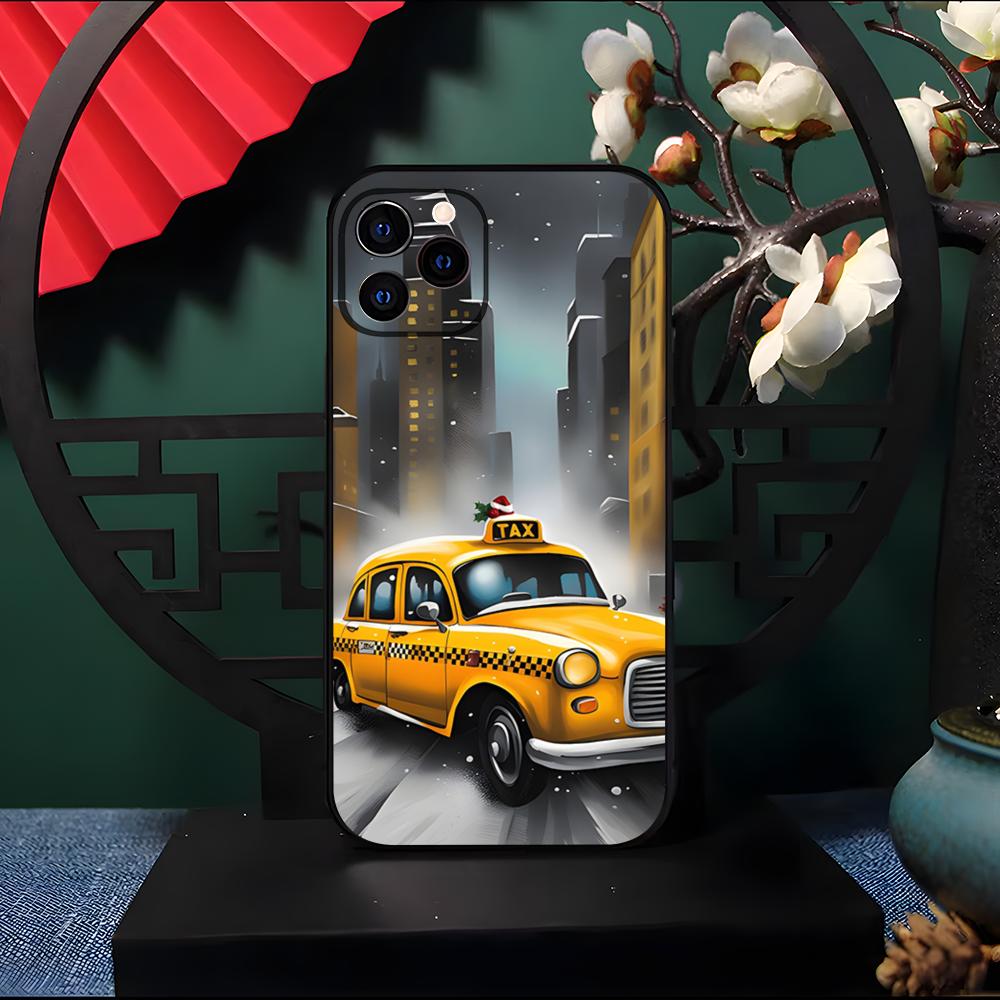 NYC Yellow Taxi Phone Case For IPhone 17 Pro Max 16 15 14 Pro Max 13 11 Air Plus Silicone Cover