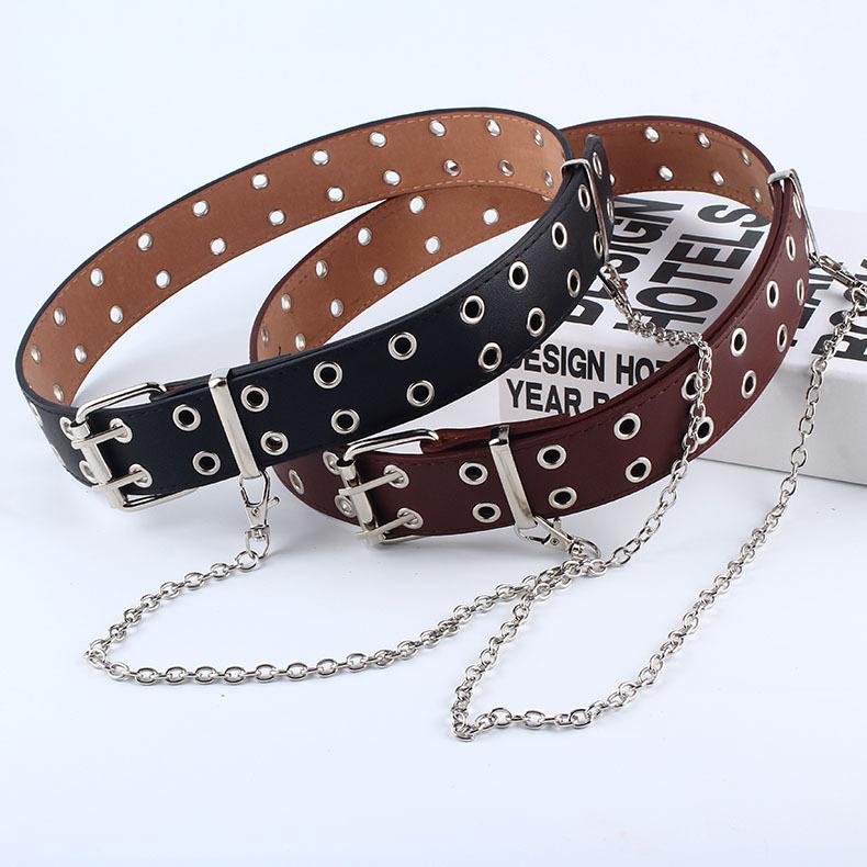 European and American punk style belt women's Korean version jeans fashion decorative belt corns chain belt belt new model