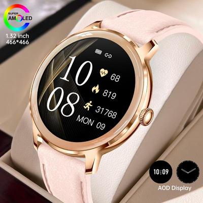 SACOSDING New Ultra Thin Smart Watch Women 1.32" AMOLED 466*466 HD Pixel Display Wireless Call Smartwatch Ladies Fashion Watch