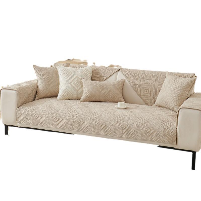 Pernă de canapea din bumbac pur, material textil pentru patru anotimpuri, pernă de scaun din bumbac simplu, husă universală modernă, husă de canapea antiderapantă, husă universală modernă