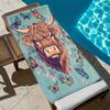 Highland Cow Butterfly Floral Print Beach Towel Quick Dry Sandproof Western Country Animal Towel for Pool Yoga Camping