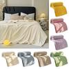 Schlafdecke für das Schlafzimmer 3D Waffelmuster Karierte Überwurfdecke, Einfarbige Milchfleece Plüsch Wolkenartige Textur Weiche Gemütliche Abdeckung für Sofa Bett Büro Nickerchen