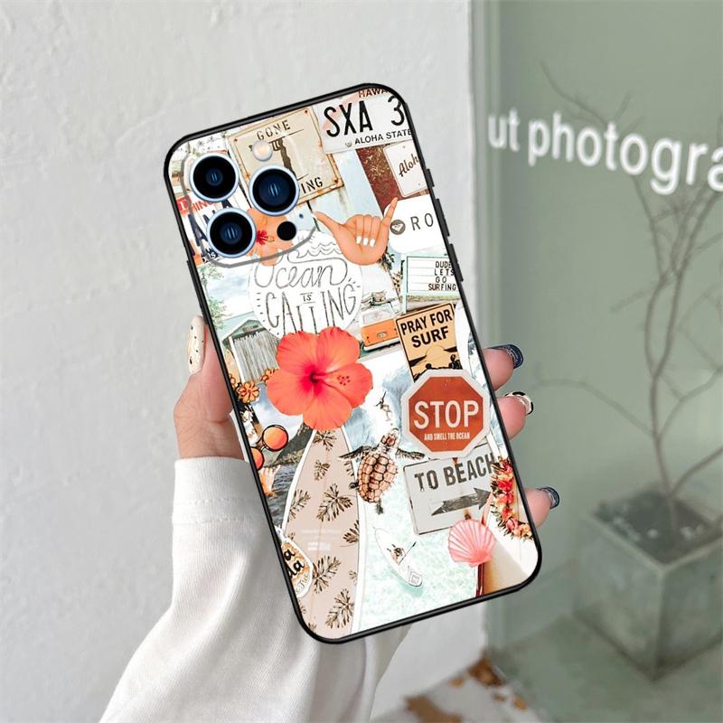 

Beach Vibes Silicone Soft Case For iPhone 17 Air 11 14 15 16 Pro Max 13 12 Mini 16 Plus 16e Back Cover iPhone 11Pro MAX