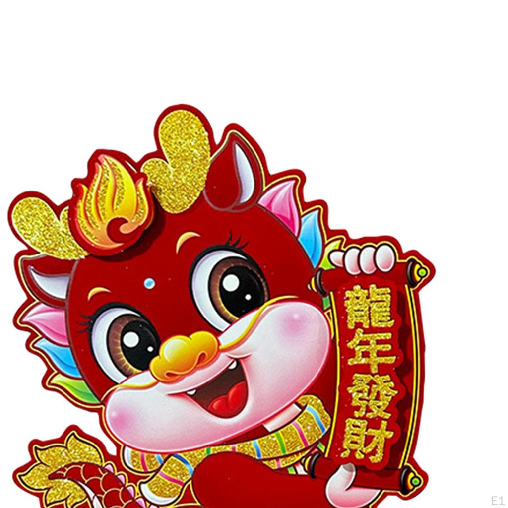 2 Stück Chinesisches Jahr Türaufkleber Drachen Wandaufkleber Dekoration