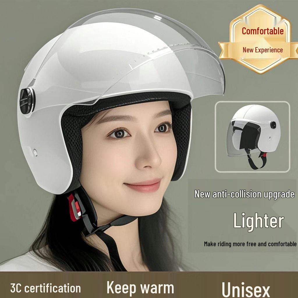 Motorcycle & Electric Scooter Helmet for Men & Women - Cold Protection, Warmth, Anti-Fog Lens, All Seasons