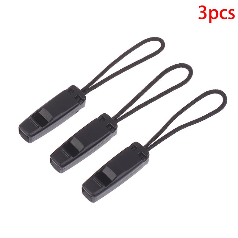 3Pcs Multifunctional Outdoor Survival Whistle Zipper Head Diy Sewing Accessories Wild Field Emergency Signal Cord Pullers