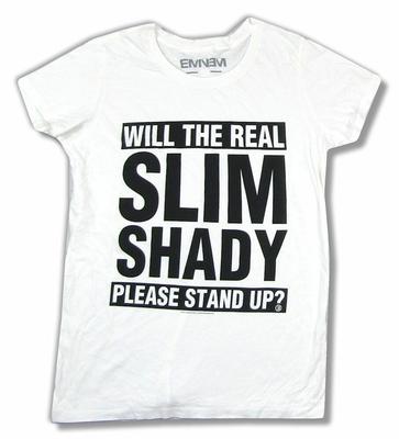 אמינם Real Slim Shady Stand Up Juniors White Merch חולצות יוניסקס